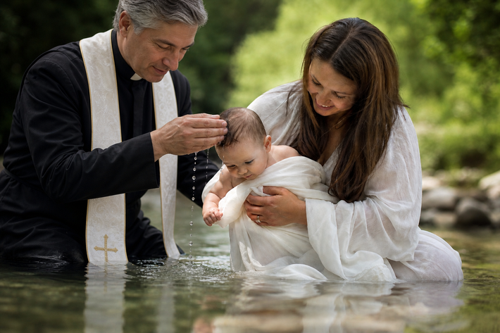 Baby Baptism at Lake Shore with Male Pastor-1