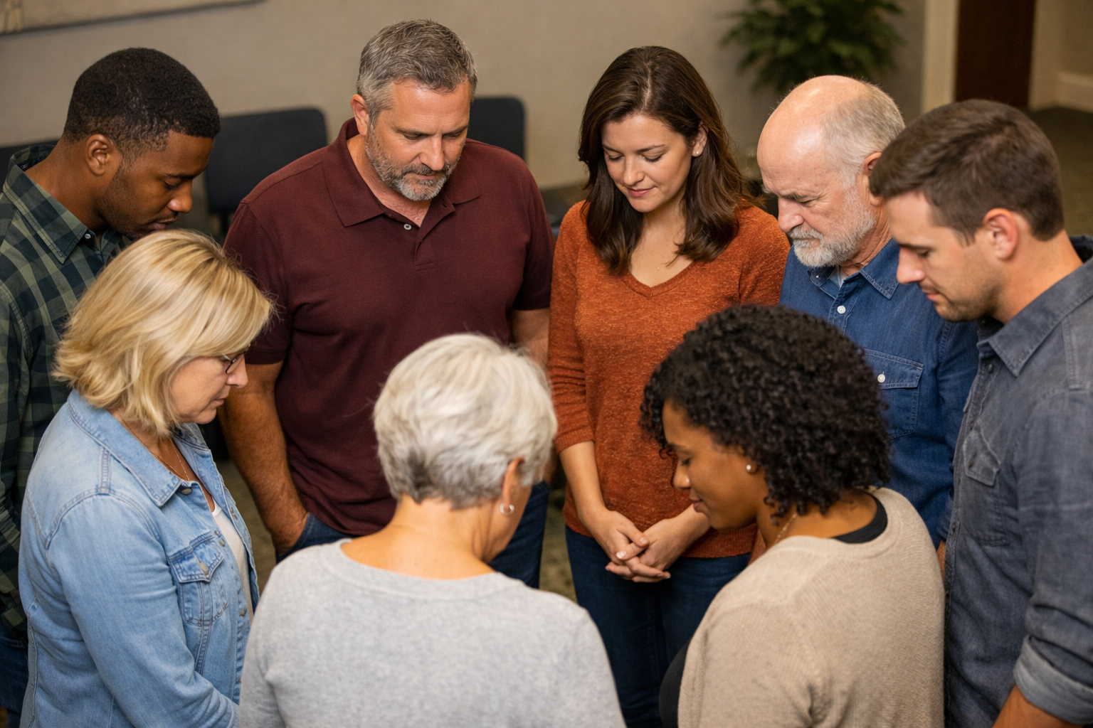 Circle of People Praying Together-4