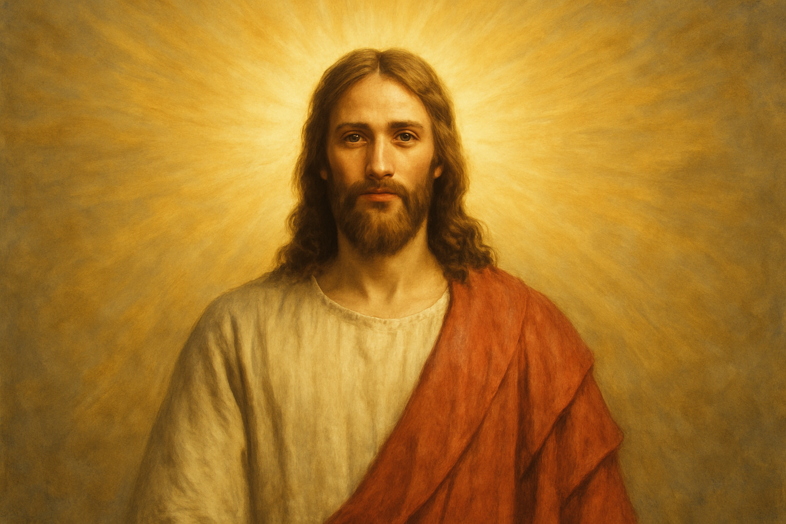Image of Jesus Christ with bright light in the background