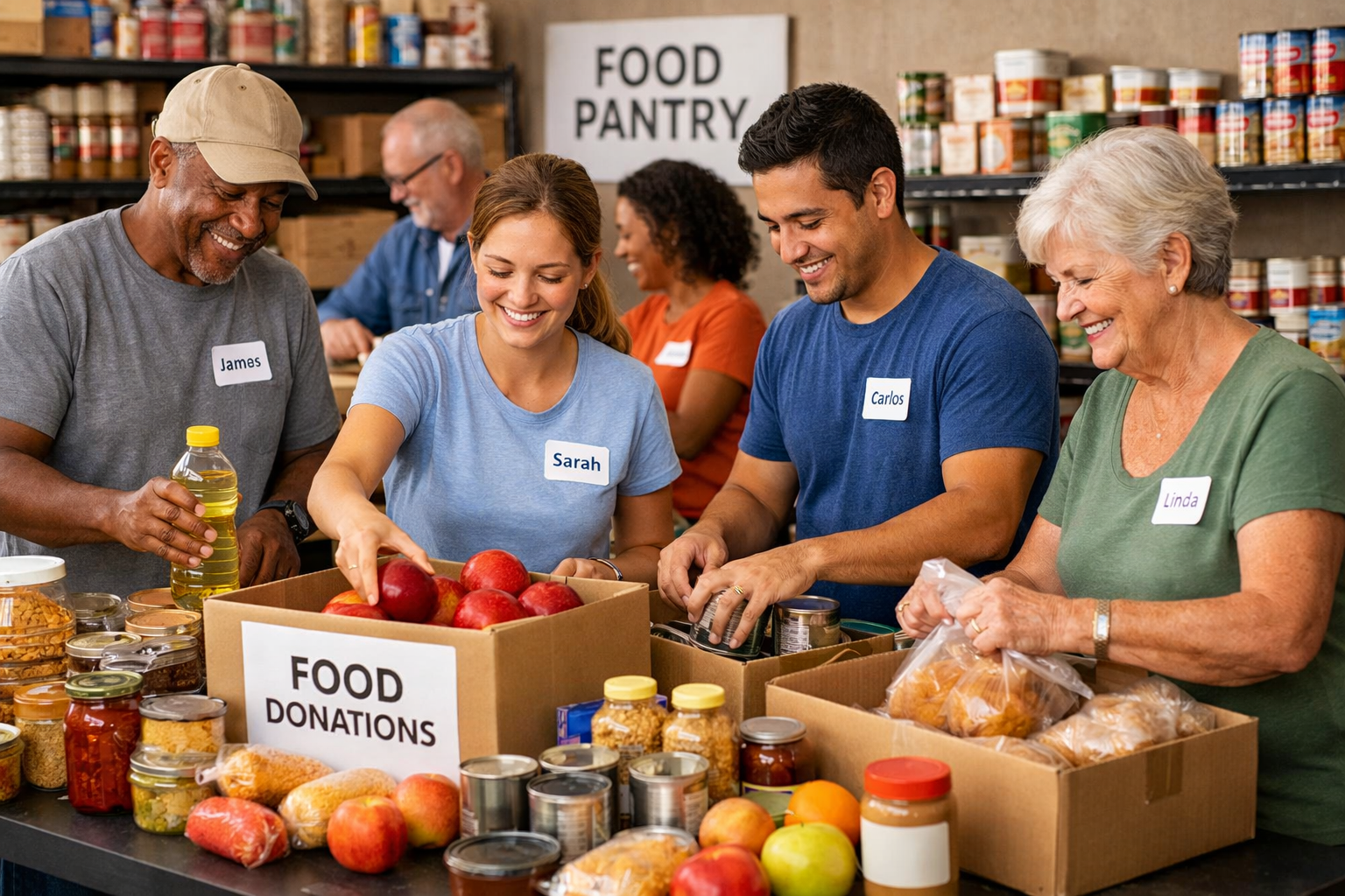 People Helping at Food Pantry-1