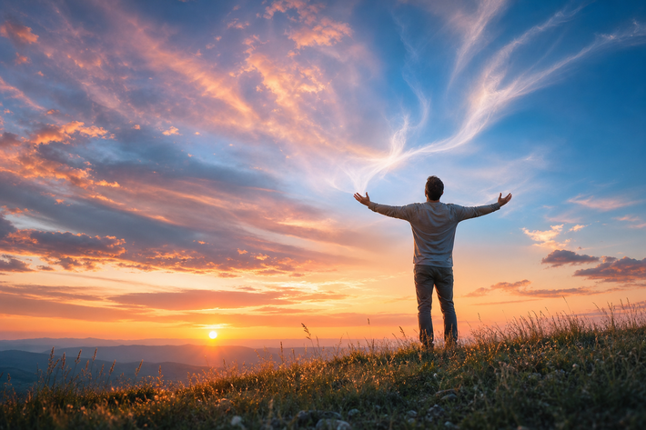 Person Lifting Worries to God-1
