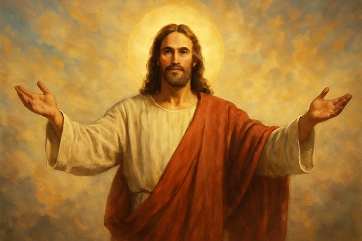 digitalart Image of Jesus with arms out-2