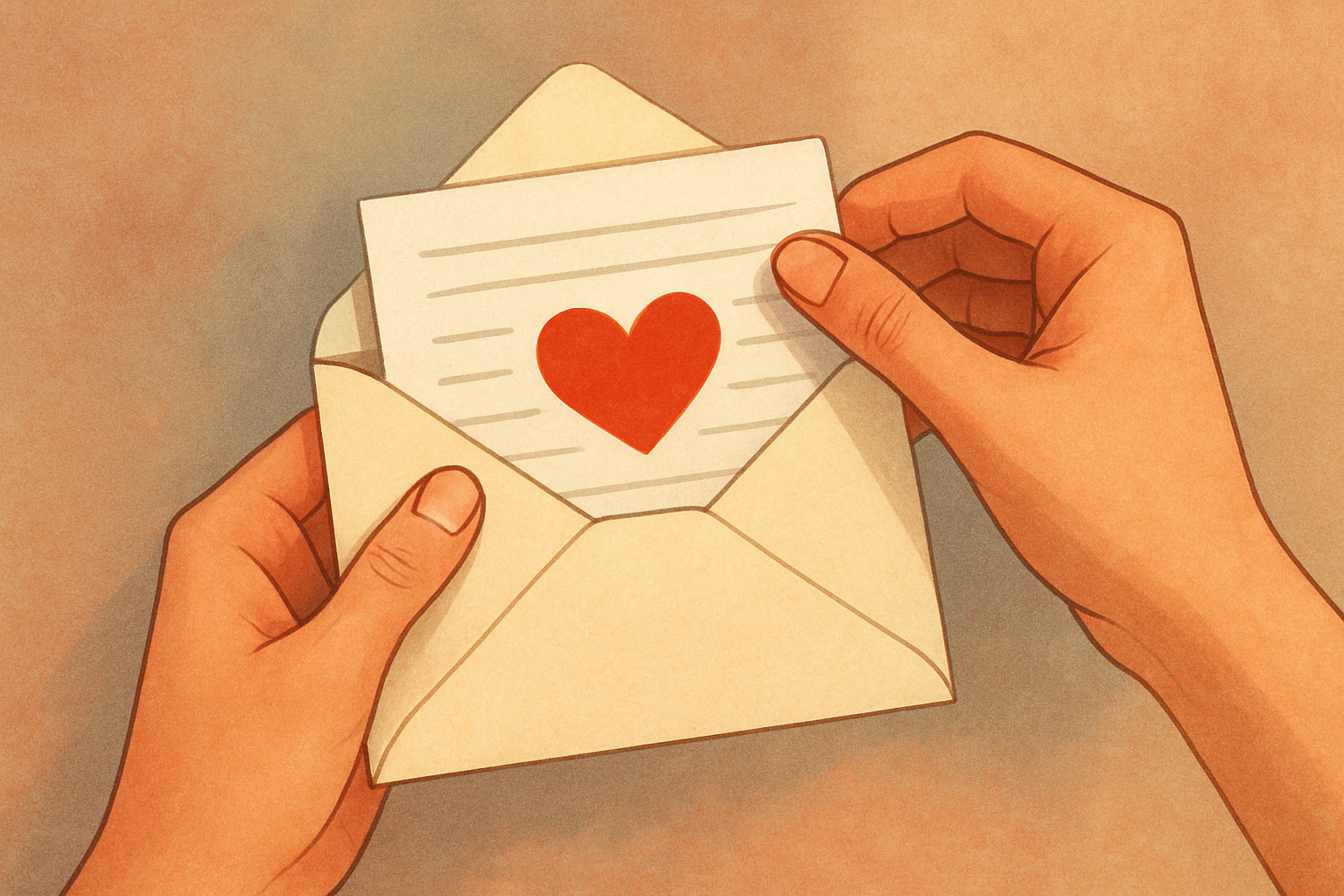 digitalart Someone opening a love letter