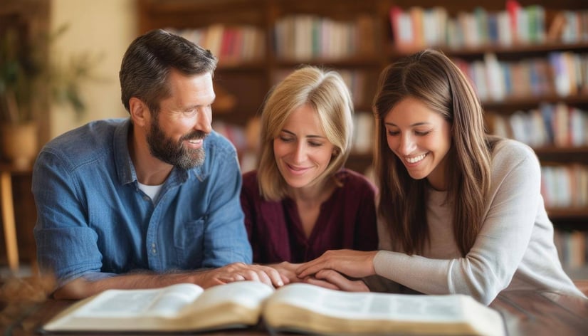 family and friends in a bible study