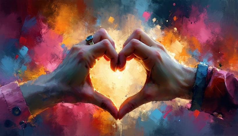 people making a heart with their hands and fingers
