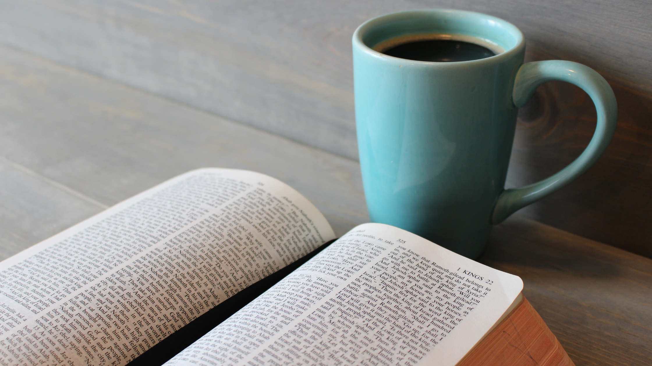 Bible and coffee