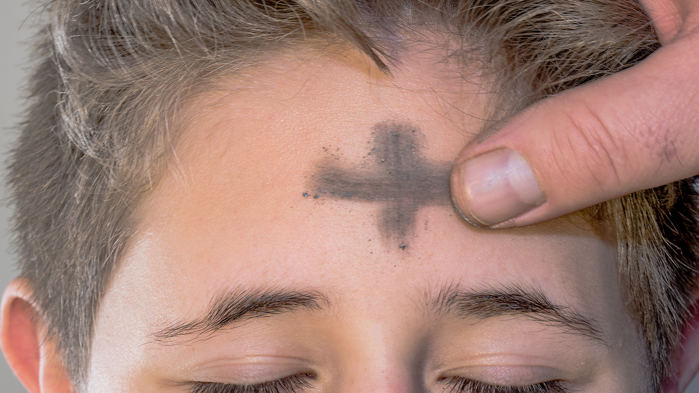 ash cross on forehead