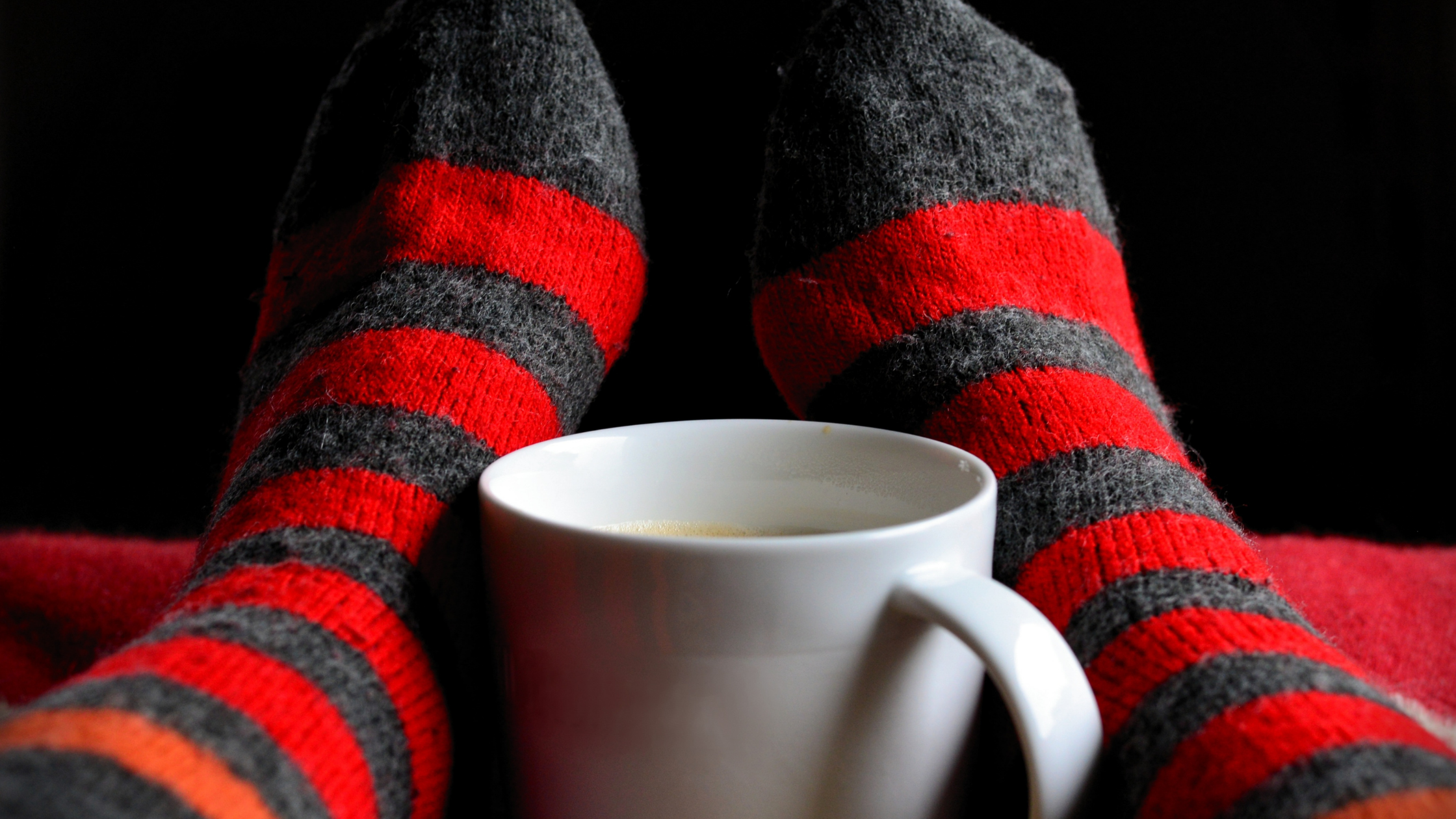 cup of coffee and socks