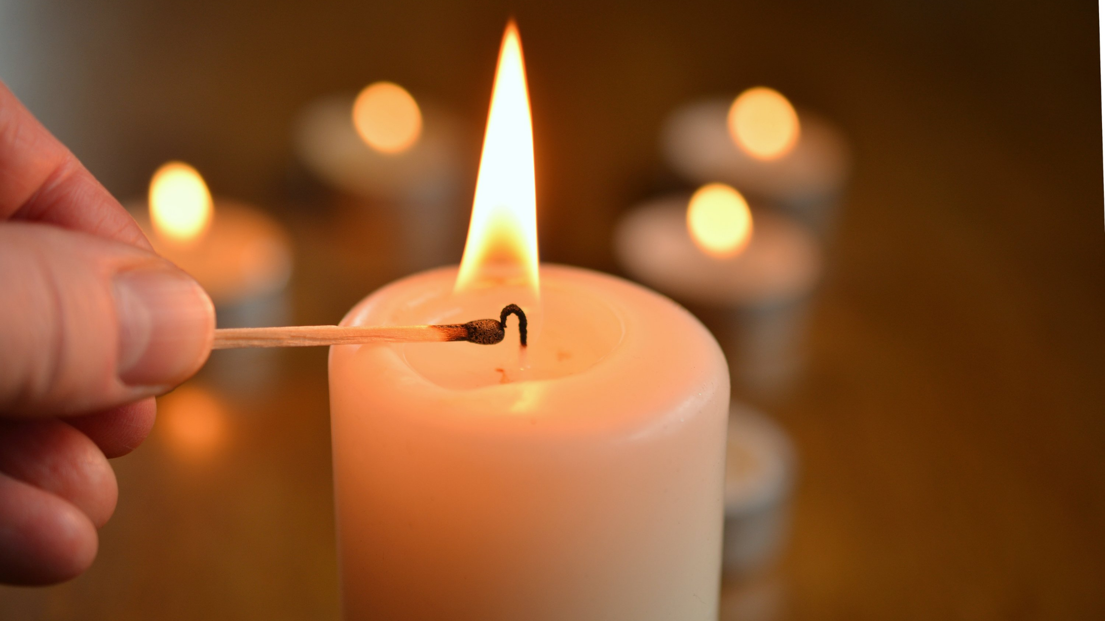 lighting a candle for advent
