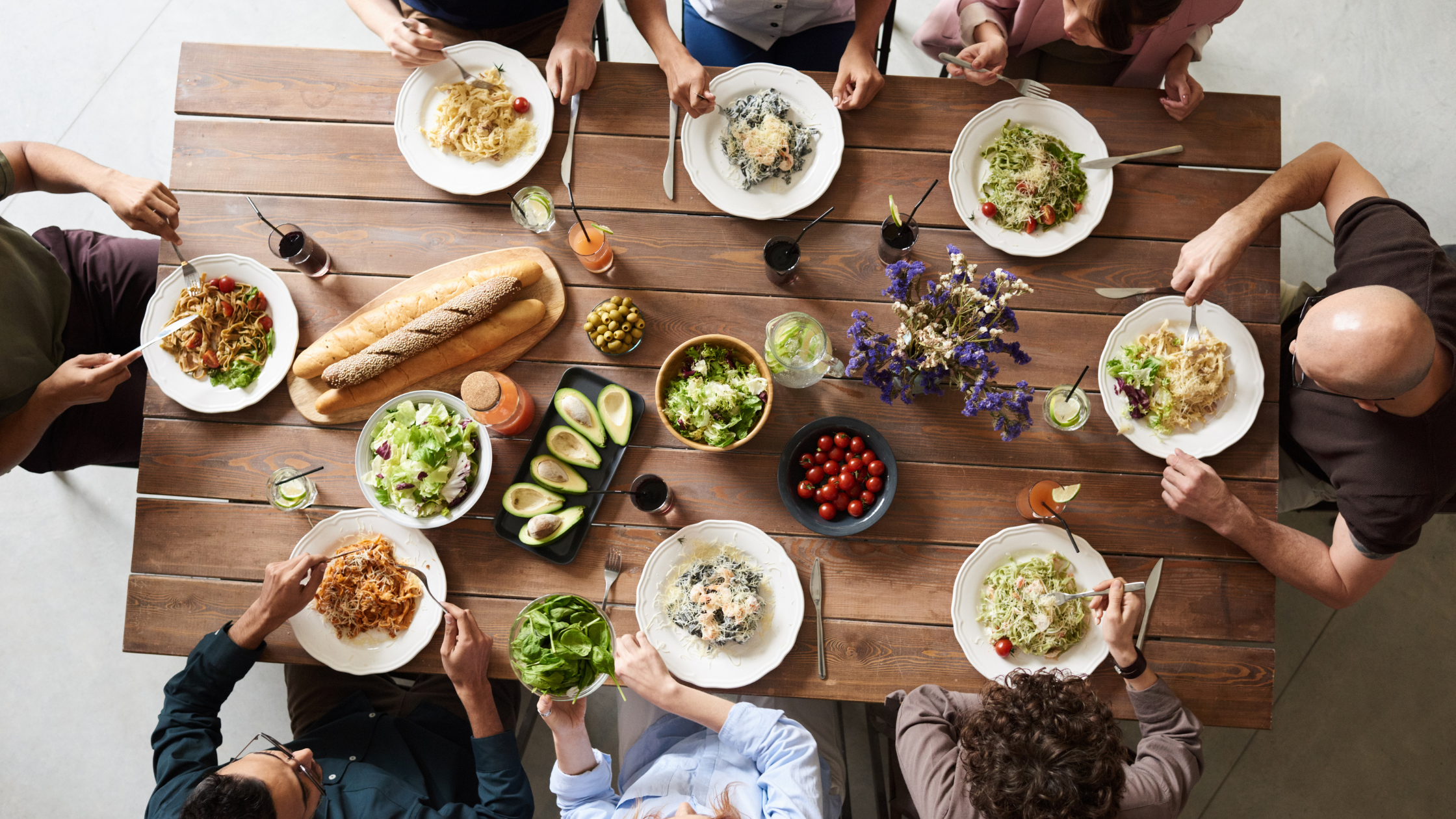 people eating together