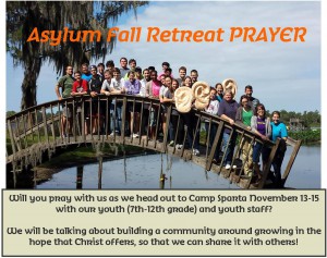 Fall Retreat Church Prayer Card 2015