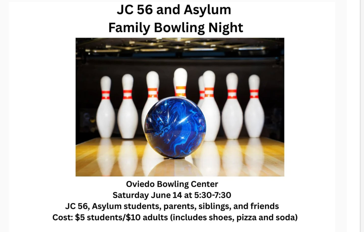 JC56 & Asylum Family Bowling Night JC56 & Asylum Family Bowling Night
