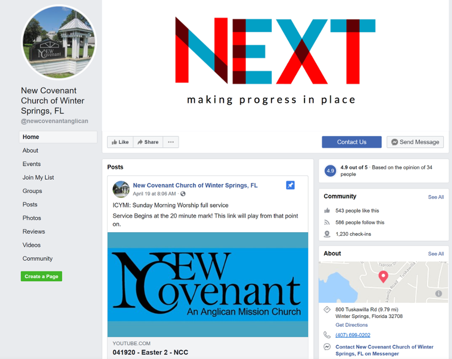 New Covenant Church Facebook